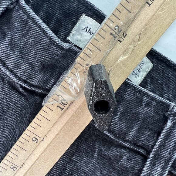 Abercrombie Fitch Jeans Womens 28x27* 90s Straight High Rise Black Denim Tag 27S - Picture 15 of 16